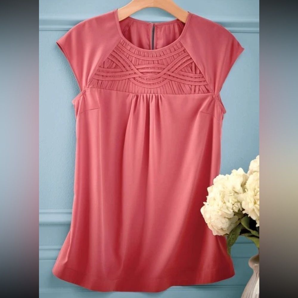Soft Surroundings Women’s Viento Blouse in Rosebud Sz. Large (14/16)